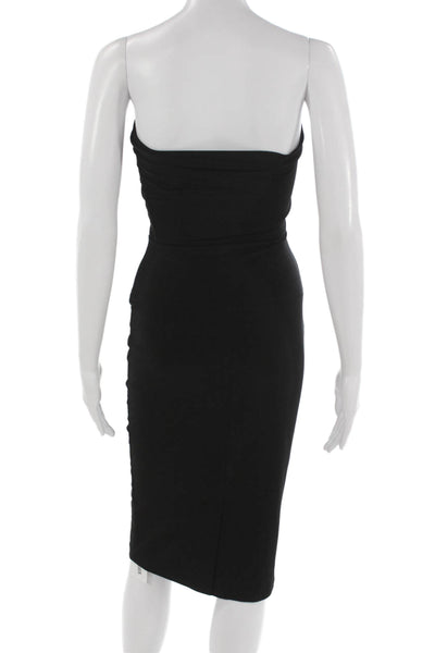 Norma Kamali Womens Black Strapless Bodycon Knee Length Dress Size XS