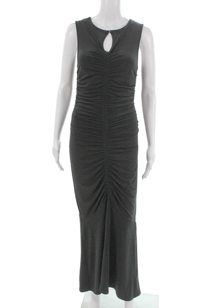 J Crew Womens Maxi Dress Black Keyhole Sleeveless Long Zip Size XS