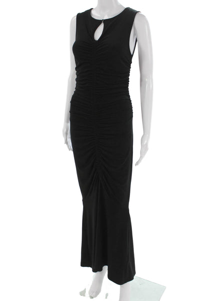 J Crew Womens Maxi Dress Black Keyhole Sleeveless Long Zip Size XS