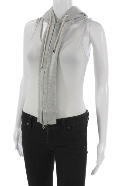 Veronica Beard Womens Cotton Zip Hoodie Dickey Gray Size 00-14