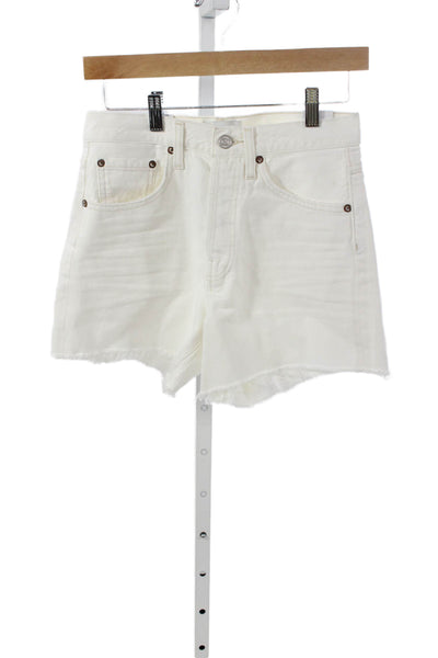 Agolde Womens Cut-Off White Shorts 100% Regenerative Cotton Size 24