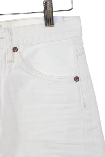 Agolde Womens Cut-Off White Shorts 100% Regenerative Cotton Size 24