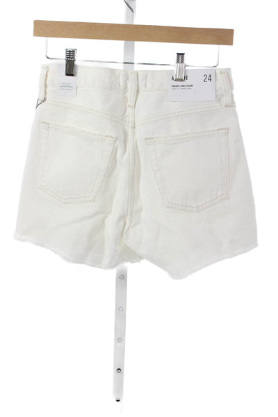Agolde Womens Cut-Off White Shorts 100% Regenerative Cotton Size 24