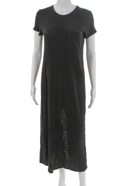 ATM Womens Petite T-Shirt Dress Gray Cotton Short Sleeve Size XS
