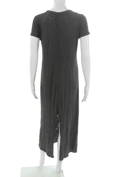 ATM Womens Petite T-Shirt Dress Gray Cotton Short Sleeve Size XS
