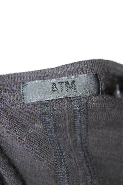 ATM Womens Petite T-Shirt Dress Gray Cotton Short Sleeve Size XS