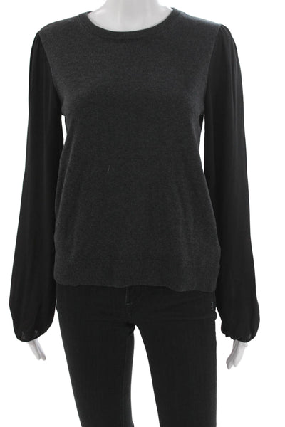 Lilla P Womens Gray Cotton Crew Neck Pullover Sweater Long Sleeve Size S