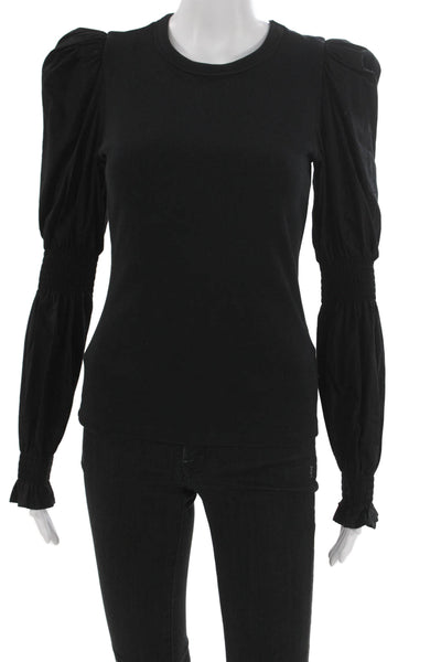 Veronica Beard Women Black Long Sleeve Crew Neck Blouse Size XS