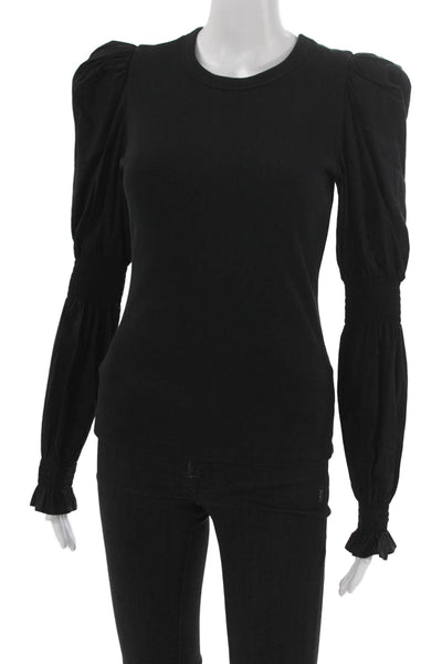 Veronica Beard Women Black Long Sleeve Crew Neck Blouse Size XS