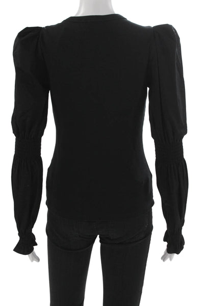 Veronica Beard Women Black Long Sleeve Crew Neck Blouse Size XS