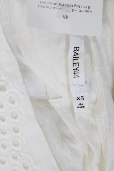 Bailey 44 Womens Off Shoulder Geometric Cotton Blouse White Size XS