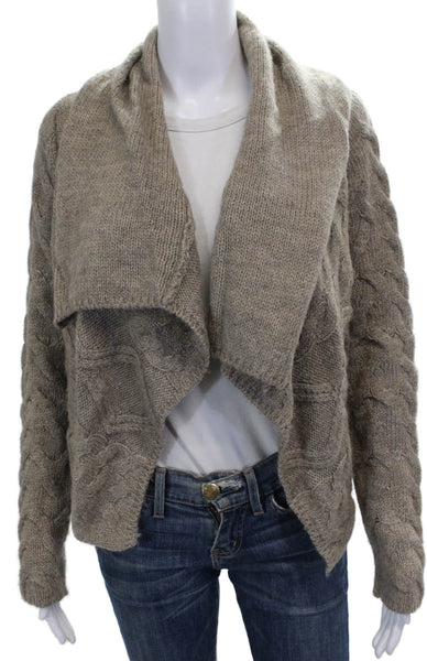 Vince Women Merino Wool Cable Collared Long Sleeve Cardigan Size S