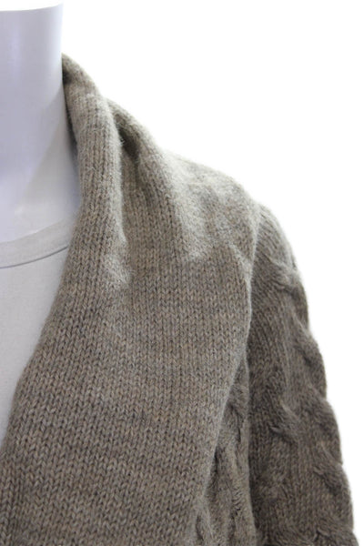 Vince Women Merino Wool Cable Collared Long Sleeve Cardigan Size S