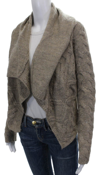 Vince Women Merino Wool Cable Collared Long Sleeve Cardigan Size S