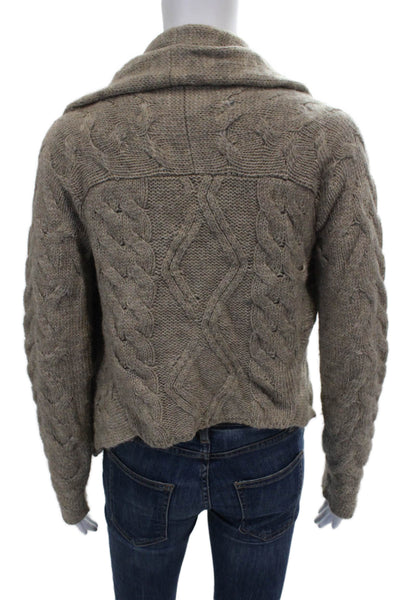 Vince Women Merino Wool Cable Collared Long Sleeve Cardigan Size S