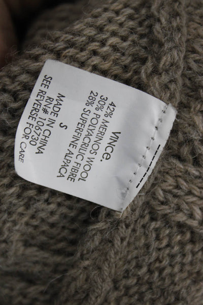 Vince Women Merino Wool Cable Collared Long Sleeve Cardigan Size S