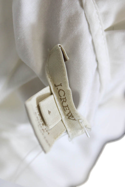 J Crew Women Basic Button-Up Cotton High Neck Long Sleeve Blouse Size 4