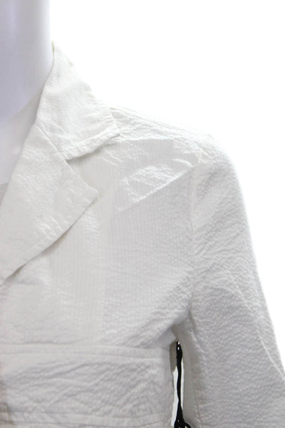 BB Dakota Women White Basic Jacket Cotton Button 3/4 Sleeve Size S