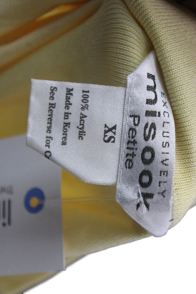 Misook Womens Straight Pencil Skirt Yellow Acrylic Pull On Short Size XS
