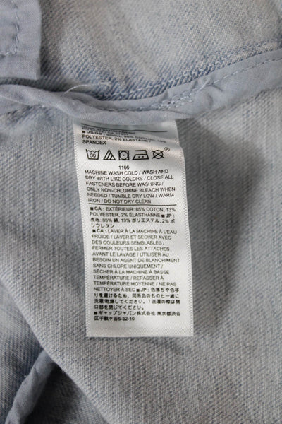 Banana Republic Women Sleeveless Blue Round Neck Button Blouse Size 6