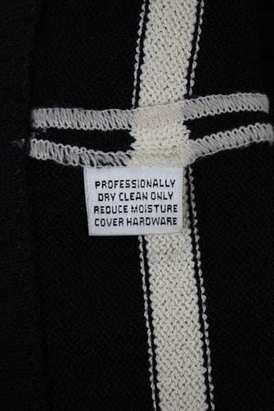 St John Collection Marie Gray Women Cardigan Beige Striped Nylon Blend Size 2