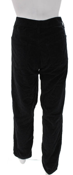 J Crew Women Tapered Corduroy Pants Black High Rise Button Tall Size 29