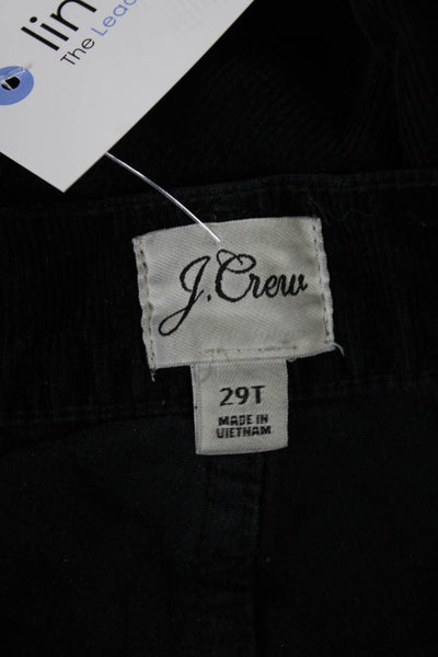 J Crew Womens Black Mid Rise Cotton Blend Jeans Tall Size 29