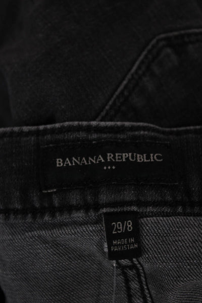 Banana Republic Women Mom Jeans Black Cotton High Rise Size 29