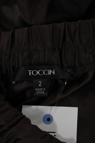 Toccin Womens Dress Pants Brown Pull On Size 2
