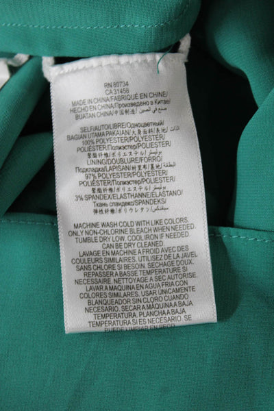 BCBG Max Azria Women One Shoulder Sleeveless Tunic Blouse Green Size XS