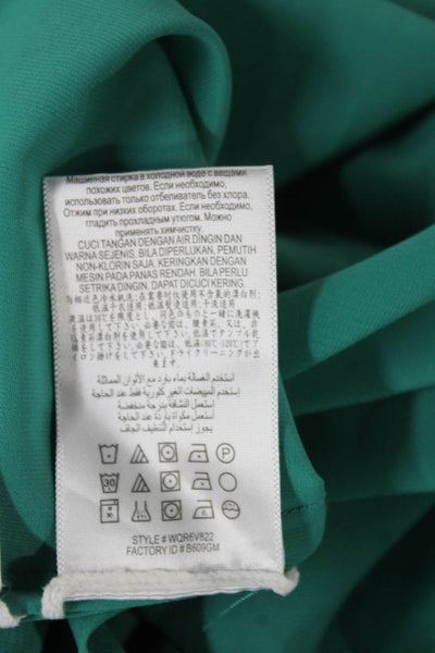 BCBG Max Azria Women One Shoulder Sleeveless Tunic Blouse Green Size XS