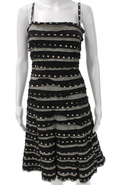 BCBG Max Azria Womens Fit & Flare Black Sleeveless Square Neck Long Dress Size 2