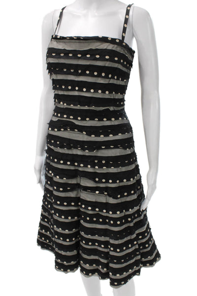BCBG Max Azria Womens Fit & Flare Black Sleeveless Square Neck Long Dress Size 2