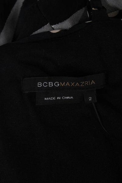 BCBG Max Azria Womens Fit & Flare Black Sleeveless Square Neck Long Dress Size 2