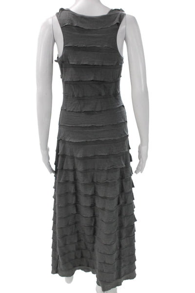 Max Studio Womens Maxi Dress Gray Sleeveless Scoop Neck Long Size XS