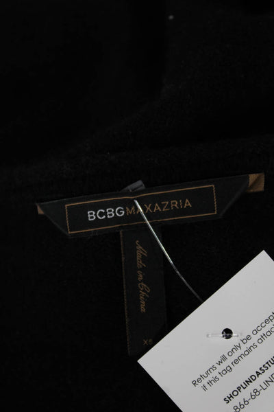 BCBG Max Azria Womens Sweater Dress Black Cashmere Boat Neck Size XS