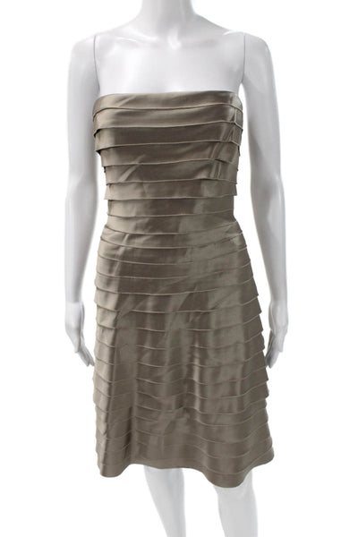 BCBG Max Azria Women Sheath Dress Gray Square Neck Sleeveless Size 4
