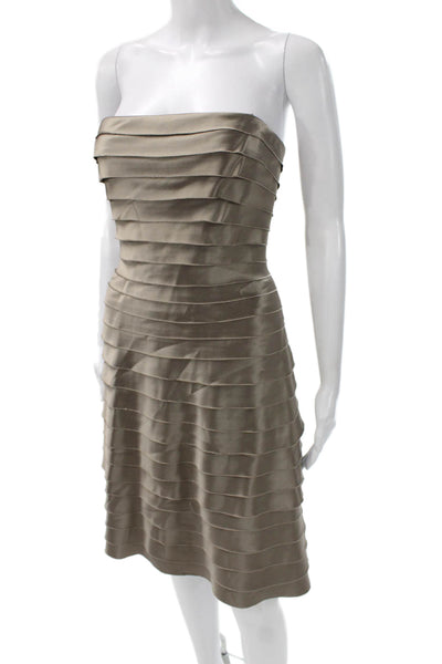 BCBG Max Azria Women Sheath Dress Gray Square Neck Sleeveless Size 4
