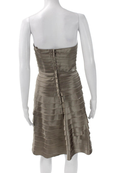 BCBG Max Azria Women Sheath Dress Gray Square Neck Sleeveless Size 4