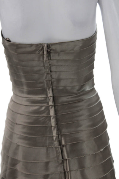BCBG Max Azria Women Sheath Dress Gray Square Neck Sleeveless Size 4