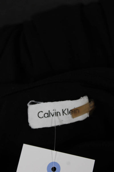 Calvin Klein Women Black Polyester Collared Shirt Dress Short Sleeve Size 2