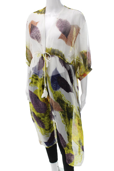 Woven Heart Women Kimono Blouse Floral Multicolor VNeck 3/4 Sleeve Size One Size