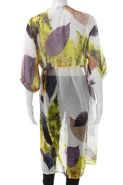 Woven Heart Women Kimono Blouse Floral Multicolor VNeck 3/4 Sleeve Size One Size