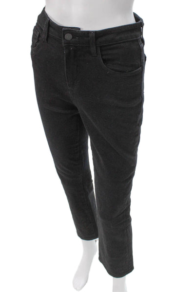 L'Agence Womens Black Straight Jeans High Rise Cotton Blend Size 25
