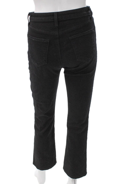 L'Agence Womens Black Straight Jeans High Rise Cotton Blend Size 25