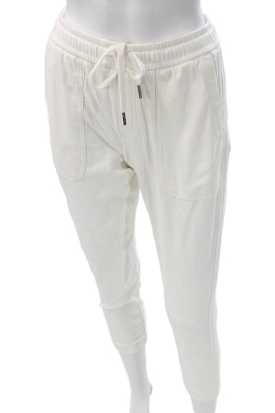 Athleta Womens White Drawstring Jogger Pants Size 2XS