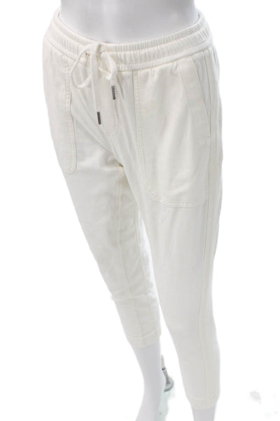 Athleta Womens White Drawstring Jogger Pants Size 2XS