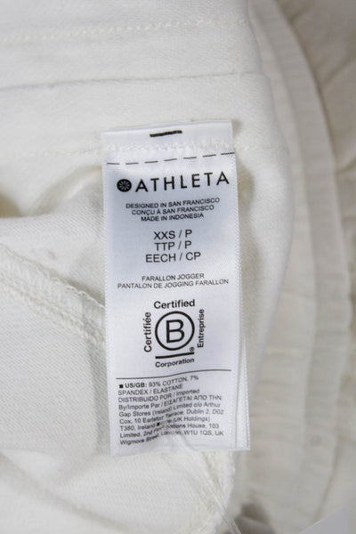 Athleta Womens White Drawstring Jogger Pants Size 2XS