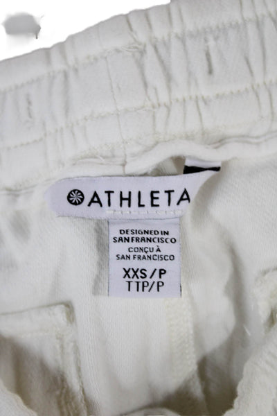 Athleta Womens White Drawstring Jogger Pants Size 2XS
