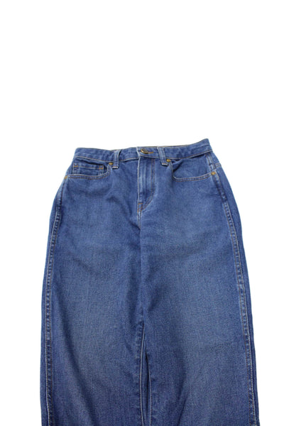 Khaite Women Bootcut Jeans Blue Cotton High Rise Button Size 25